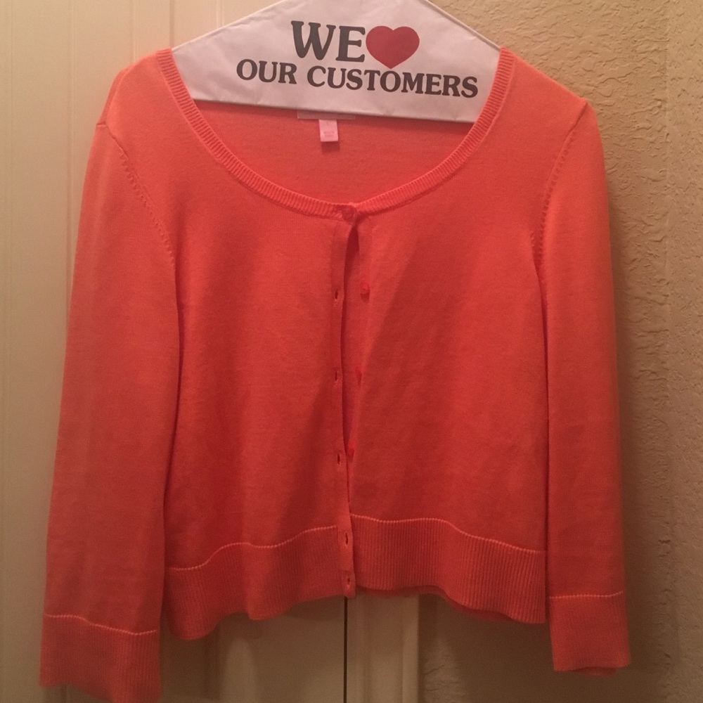 Lilly Pulitzer Coral Cardigan w/ 3/4 sleeve -Sz L